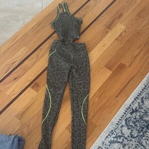 ASOS Green Leopard Print Leggings Set